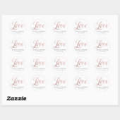 Sticker Mariage Rose d'or Love (Feuille)