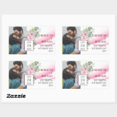 Sticker Mariage rose et floral (Feuille)