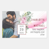 Sticker Mariage rose et floral (Devant)