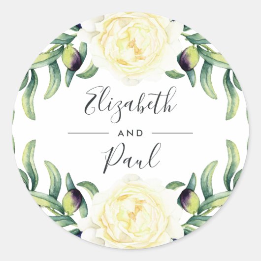 Sticker Mariage rose et olives (Devant)