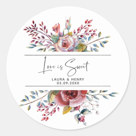Sticker Mariage rose flou (Devant)