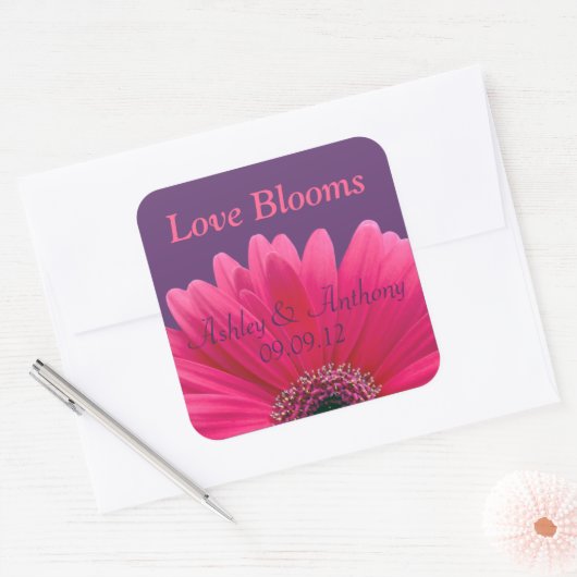 Sticker Mariage rose Gerbera Daisy (Enveloppe)