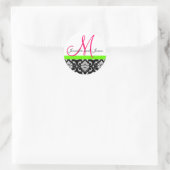 Sticker Mariage rose Monogramme Damask (Sac)