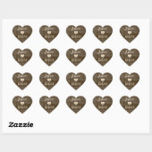 Sticker Mariage Rustic Barn Wood Heart (Feuille)
