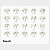 Sticker Mariage rustique Mason bleu Mason (Feuille)