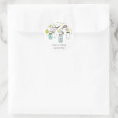 Sticker Mariage rustique Mason bleu Mason (Sac)