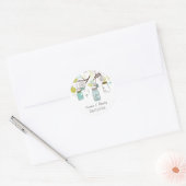 Sticker Mariage rustique Mason bleu Mason (Enveloppe)