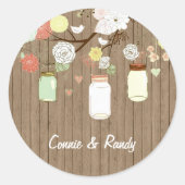 Sticker Mariage rustique Mason Jar (Devant)