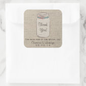 Sticker Mariage rustique Mason Jar Burlap (Sac)