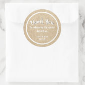 Sticker Mariage rustique MERCI blanc Burlap (Sac)