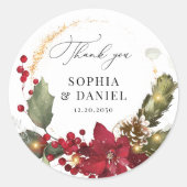 Sticker Mariage Rustique Pine Poinsettia (Devant)