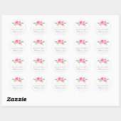 Sticker Mariage Rustique Rose Roses (Feuille)