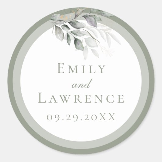 Sticker Mariage Sage Green Eucalyptus (Devant)