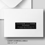 Sticker Mariage simple 24 personnes s'adressent aux étique<br><div class="desc">Étiquettes de adresse individuels minimalistes simples personnalisés mariages noirs (24 destinataires) pour les mailings d'invitation,  avec typographie moderne et tendance minimaliste dans classique classique classique noir et blanc.       La taille d'un étiquette est cca 4, 2 x 1, 7 pouces pour une feuille de 14 x 14 pouces (extra-large)</div>