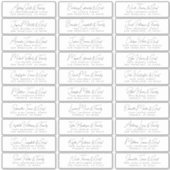 Sticker Mariage Simple Moderne Chic Invité Noms et Adresse (Devant)