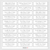 Sticker Mariage Simple Moderne Chic Nom d'hôte Adresse (Feuille)