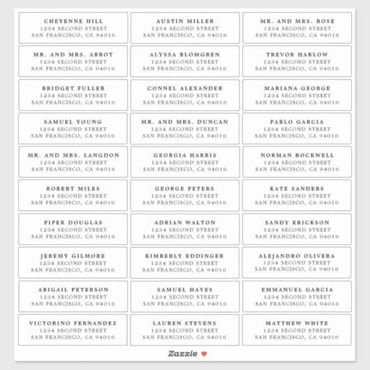 Sticker Mariage simple noir et blanc élégant (Feuille)