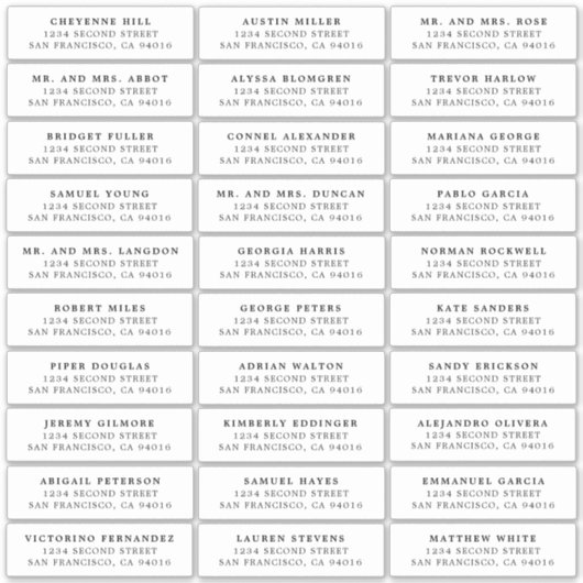 Sticker Mariage simple noir et blanc élégant (Devant)