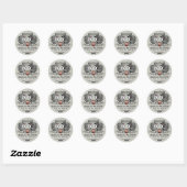 Sticker mariage - Skeletons noir et gris & Coeur (Feuille)
