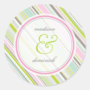 Sticker Mariage Sweet Rose Preppy Garden Stripes