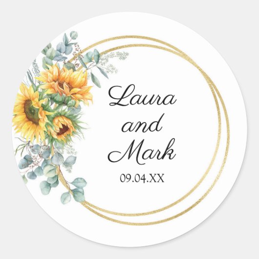 Sticker Mariage tournesol (Devant)