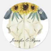 Sticker Mariage Tournesol et Taureau (Devant)