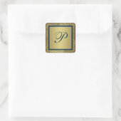Sticker Mariage turquoise et FAUX Gold Monogram 2 (Sac)