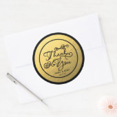 Sticker Mariage type MERCI noir et or (Enveloppe)