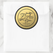 Sticker Mariage type MERCI noir et or (Sac)