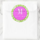 Sticker Mariage vert Damask rose Monogram (Sac)