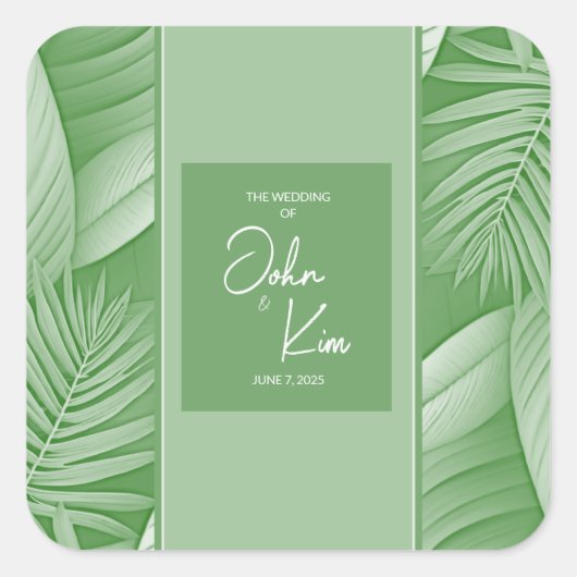 Sticker Mariage vert tropical (Devant)