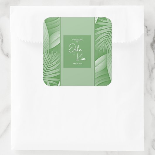 Sticker Mariage vert tropical (Sac)