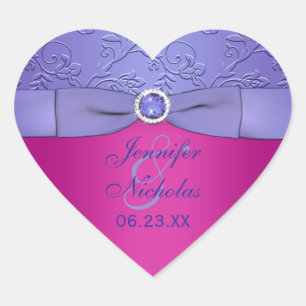 Sticker Mariage violet RIBBON Fuchsia IMPRIMÉ