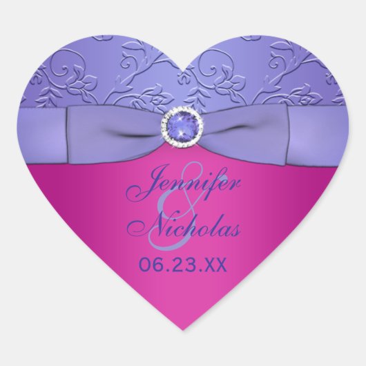 Sticker Mariage violet RIBBON Fuchsia IMPRIMÉ (Devant)