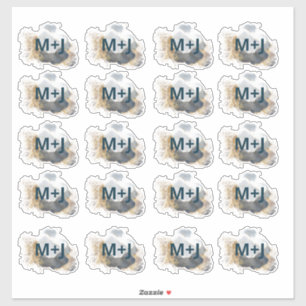 Sticker Mariages considérants bleu et or faveur