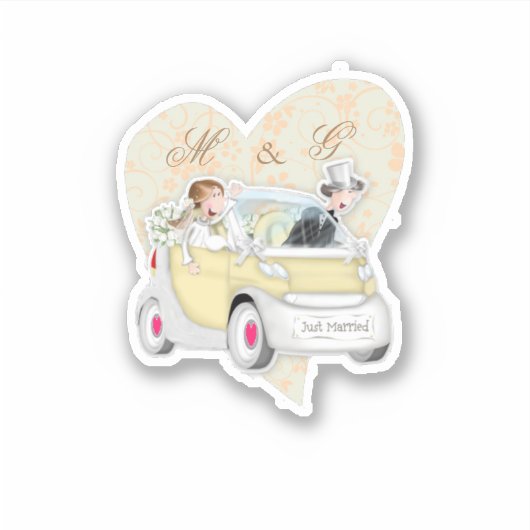 Sticker Marié avec tes lettres de nom (Devant)