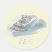 Sticker Marié Bateau Plage Mariage (Devant)