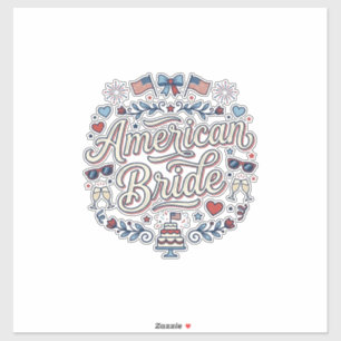 Sticker Mariée Américaine Création Vectorielle De Mariage