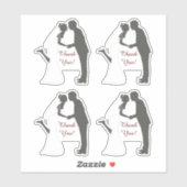 Sticker Mariée et Merci Kiss Mariage Contour (Feuille)