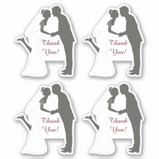 Sticker Mariée et Merci Kiss Mariage Contour (Devant)