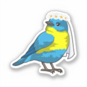 Sticker Mariée oiseau avec une couronne de fleurs (Recto)