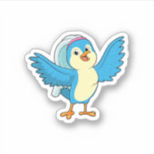 Sticker Mariée oiseau voilée (Devant)