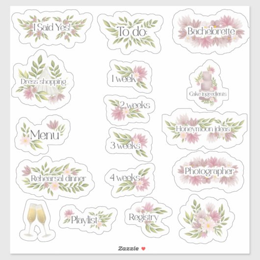 Sticker Mariée wedding planner (Feuille)