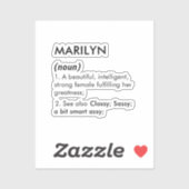 Sticker Marilyn name, Editable name, Custom name (Feuille)