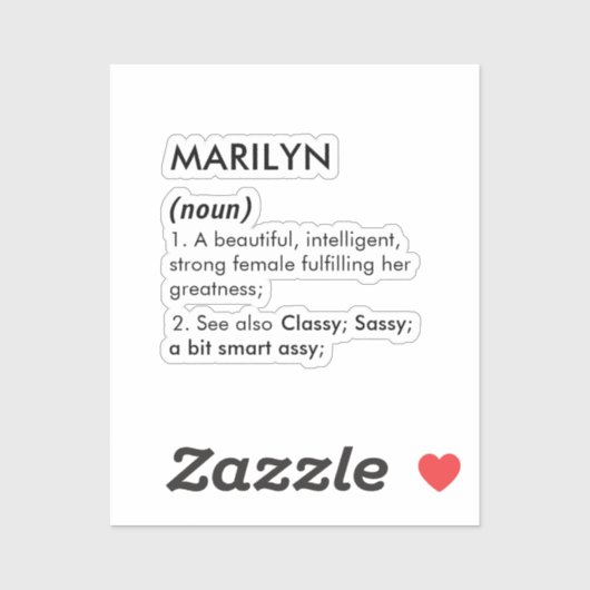 Sticker Marilyn name, Editable name, Custom name (Feuille)