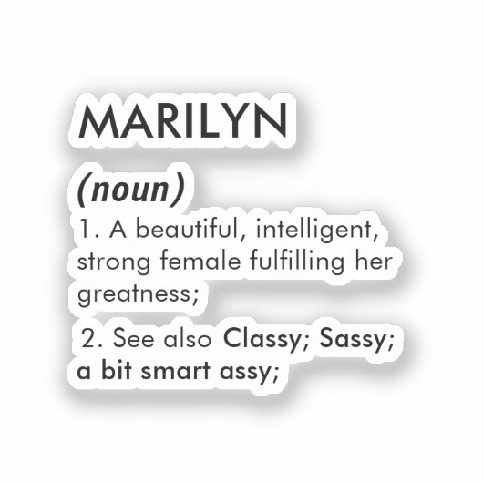 Sticker Marilyn name, Editable name, Custom name (Recto)