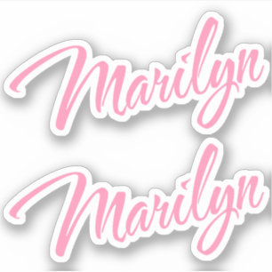 Sticker Marilyn Nom décoratif en rose x2