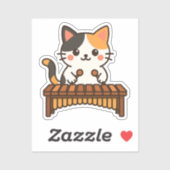 Sticker Marimba Calico Cat Art (Feuille)