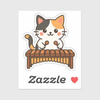 Sticker Marimba Calico Cat Art