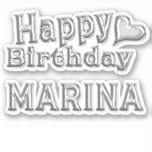 Sticker Marina Happy Birthday (Devant)